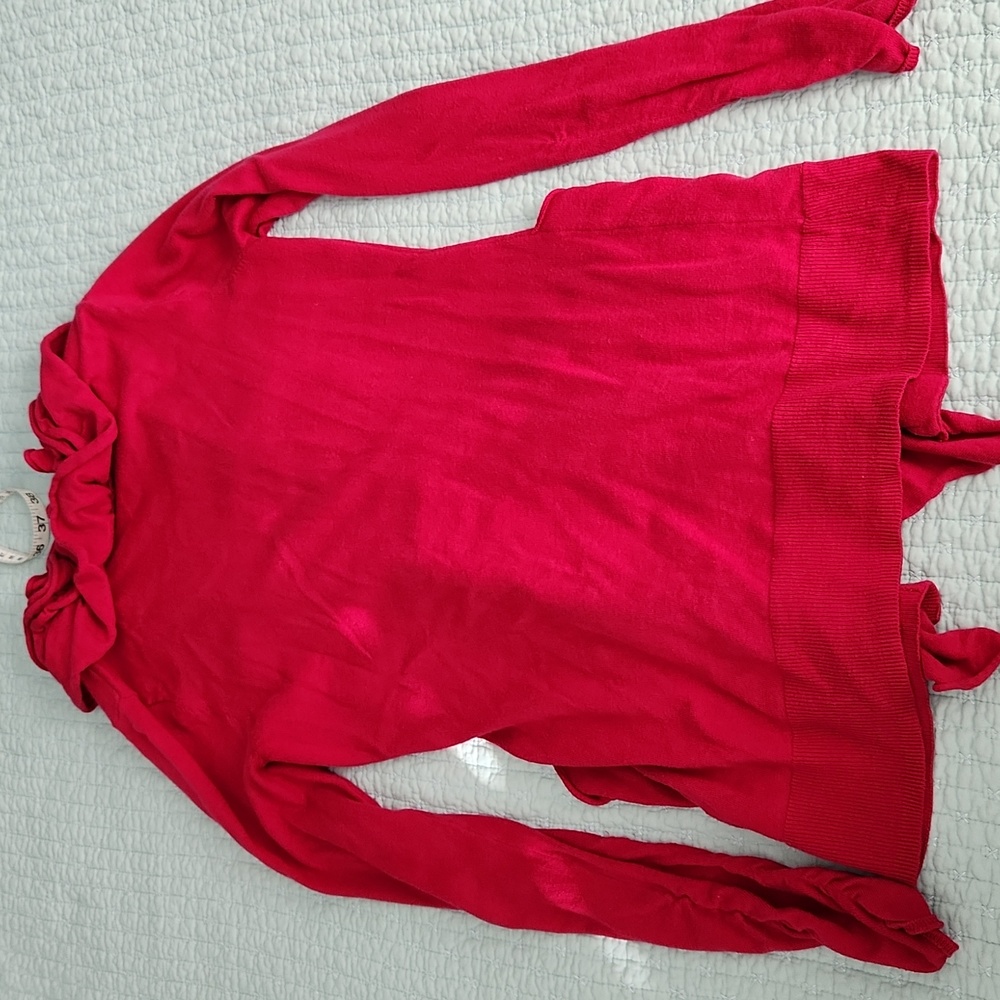 Madison Fuchsia Ruffled Cardigan M - Picture 3 of 6